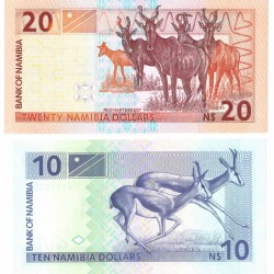 Namibia. 10/20 Namibia Dollars. Banknote. Type 1996-2001. - UNC.