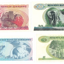 Zimbabwe. 2/5/10/20 Dollars. Banknote. Type 1983. - Very fine – UNC.