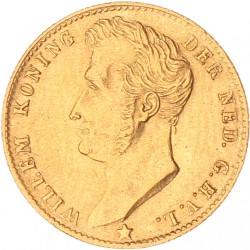 5 gulden goud. Willem I. 1827 B. Zeer Fraai +.