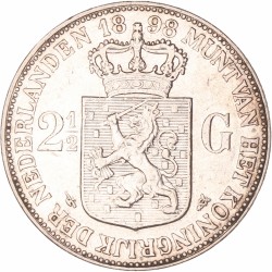 2½ Gulden. Wilhelmina. 1898. Zeer Fraai -.