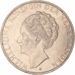 2½ Gulden. Wilhelmina. 1938 Grofhaar. Zeer Fraai +.