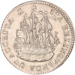Scheepjesschelling van 6 stuiver Piedfort. Zeeland. 1753. Zeer Fraai +.