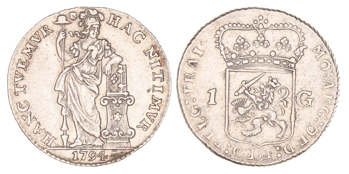 1 Gulden -generaliteits-. Utrecht. 1794. Zeer Fraai +.