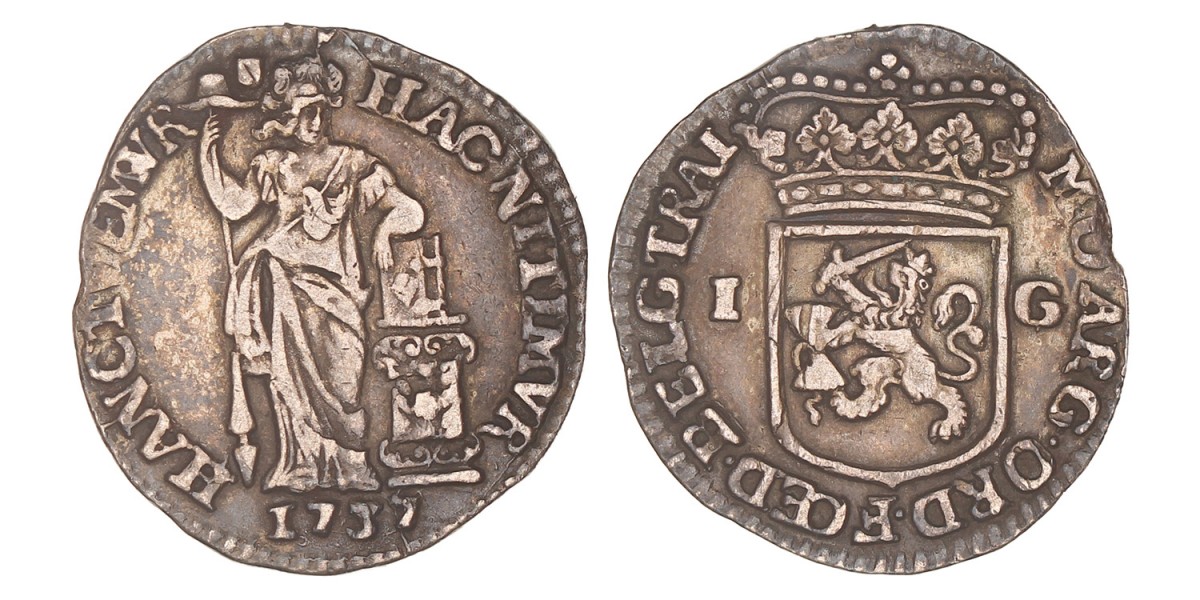1 Gulden -generaliteits-. Utrecht. 1737. Zeer Fraai -.