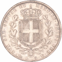 Italian states. Sardinia (Genoa). Carlo Alberto. 5 Lire. 1843 P.