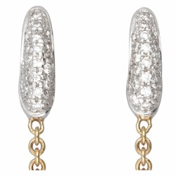 18 kt. Bicolor gouden Marco Bicego 'Siviglia Chain Drop' oorbellen bezet met ca. 0.24 ct. diamant.