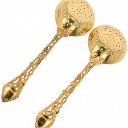(2) Delig set strooilepels "Chased and Pierce Vin" C.J. Vander zilver.