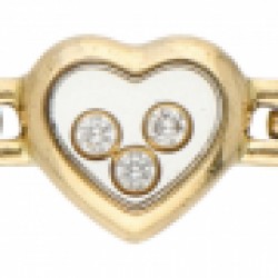 19.2 kt. Geelgouden Chopard L.U.C. Happy Diamonds armband bezet met ca. 0.09 ct. diamant.