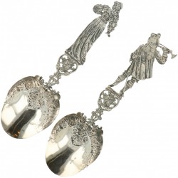 (2) Delig set gelegenheidslepels zilver.
