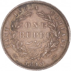 India. British colony. Victoria. 1 Rupee. 1840.