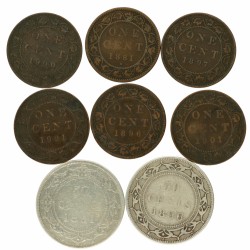 Canada. Newfoundland. Victoria. Lot (8) 1 Cent - 50 Cents. 1881 - 1901.