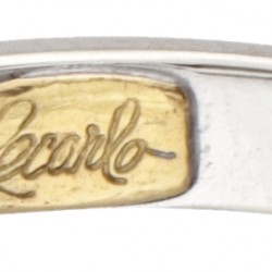18 kt. Witgouden Recarlo solitair ring bezet met ca. 0.11 ct. diamant.