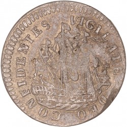Scheepjesschelling van 6 stuiver. Contemporaine vervalsing. Holland. 1708. Fraai / Zeer Fraai.