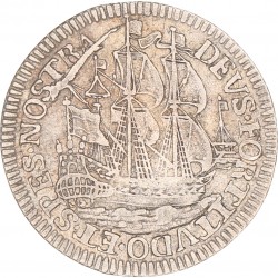 Scheepjesschelling van 6 stuiver. Enkhuizen. 1678. Zeer Fraai.