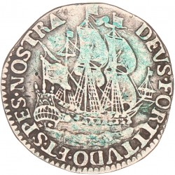 Scheepjesschelling van 6 stuiver. Enkhuizen. 1678. Zeer Fraai.