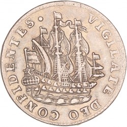 Scheepjesschelling van 6 stuiver. Holland. 1761. Zeer Fraai +.