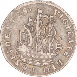 Scheepjesschelling van 6 stuiver. Holland. 1727. Zeer Fraai.