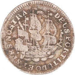 Scheepjesschelling van 6 stuiver. West-Friesland. 1754. Fraai +.