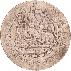 Scheepjesschelling van 6 stuiver. West-Friesland. 1757. Fraai.