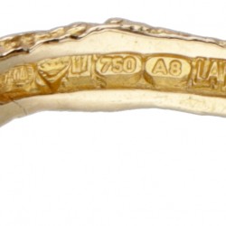 Björn Weckström voor Lapponia 18 kt. geelgouden 'Diamond Pond' ring bezet met ca. 0.02 ct. diamant.