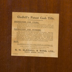 Een mahoniehouten "G.H. Gledhill Ltd." -kassa, eind 19e eeuw.