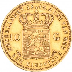 10 gulden goud. Willem I. 1840. Zeer Fraai +.