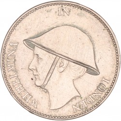 1 Gulden. Wilhelmina in Londen. 1940. Zeer Fraai +.