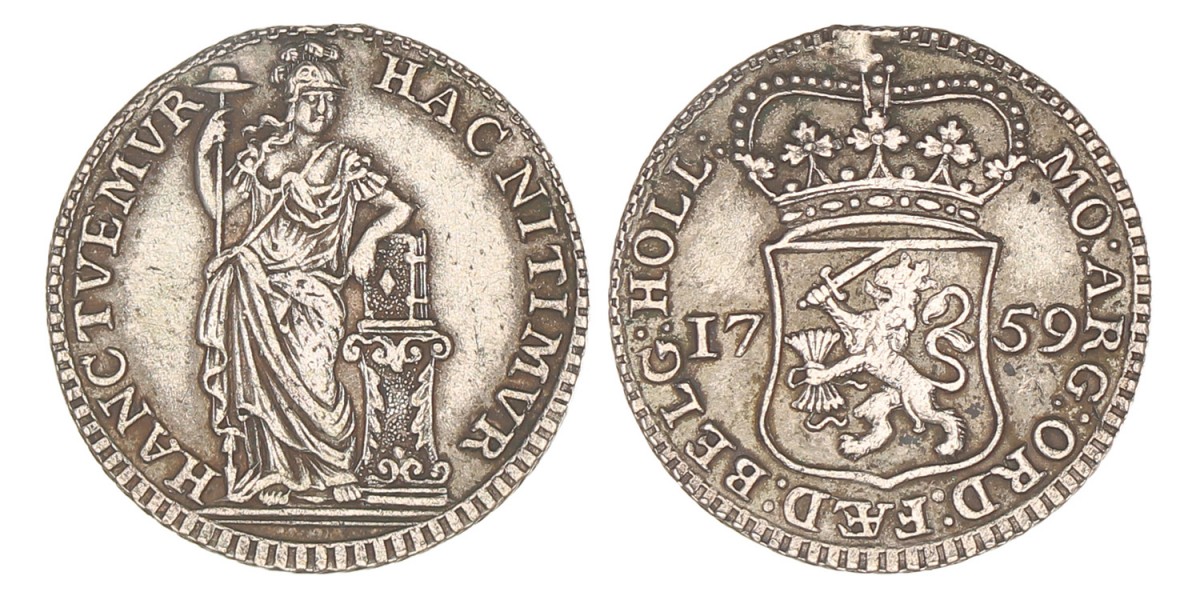 Muntmeesterpenning. Holland. 1759. Zeer Fraai / Prachtig.
