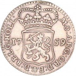 Muntmeesterpenning. Holland. 1759. Zeer Fraai +.