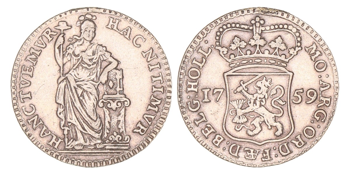 Muntmeesterpenning. Holland. 1759. Zeer Fraai +.