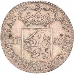 Muntmeesterpenning. Utrecht. 1759. Zeer Fraai +.