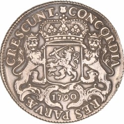Dukaton of Zilveren Rijder. Utrecht. 1790. Zeer Fraai +.