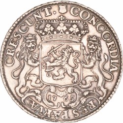 Halve dukaton of zilveren Rijder. Utrecht. 1765. Prachtig.