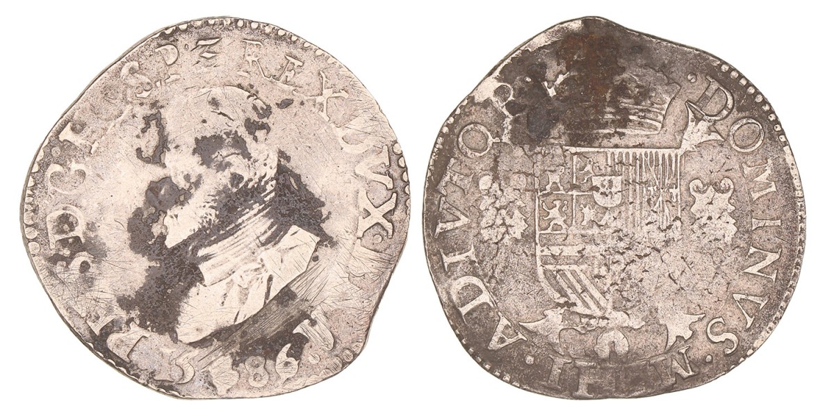 Filipsdaalder. Brabant. Antwerpen. Filips II. 1586. Fraai +.