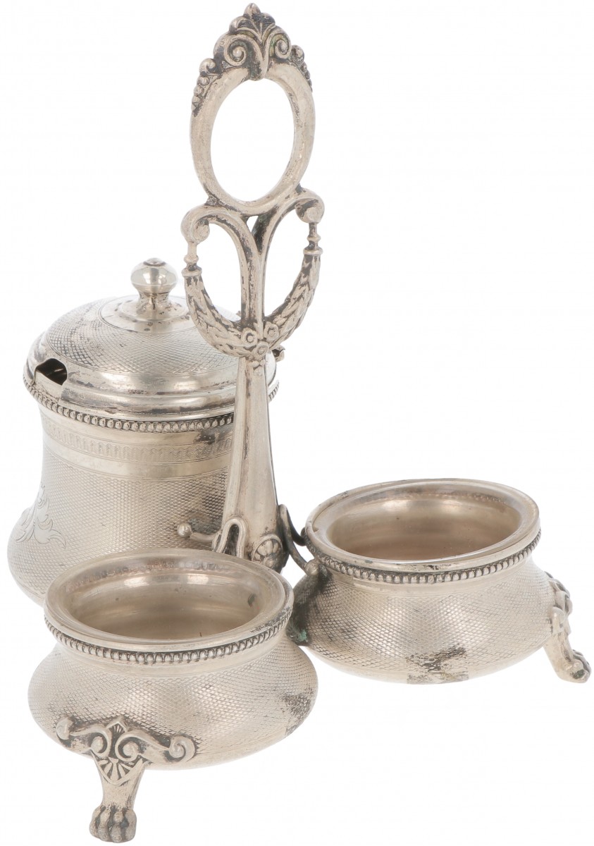 Condiment set zilver.