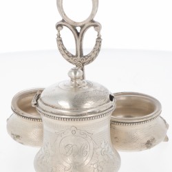 Condiment set zilver.