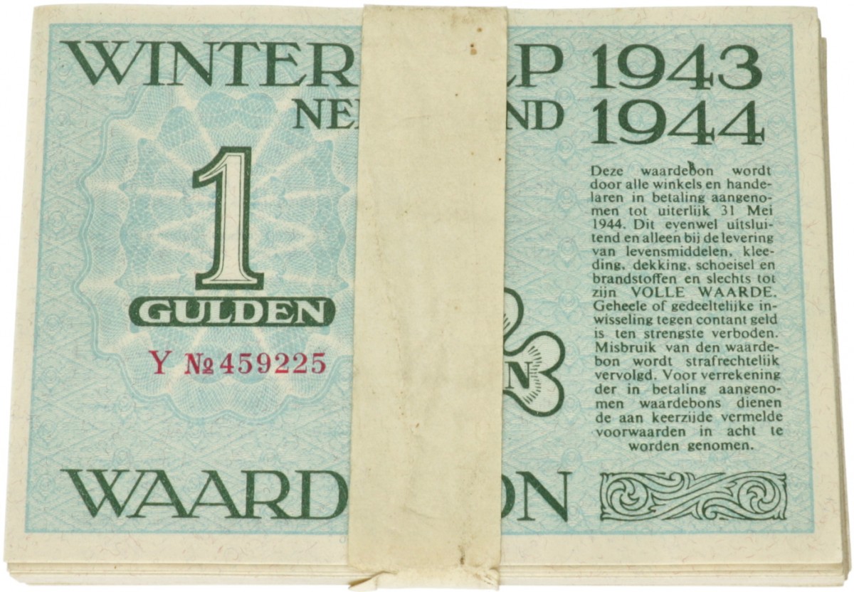 Nederland. 1 gulden. Waardebon. Type 1943-1944. - Nagenoeg UNC.