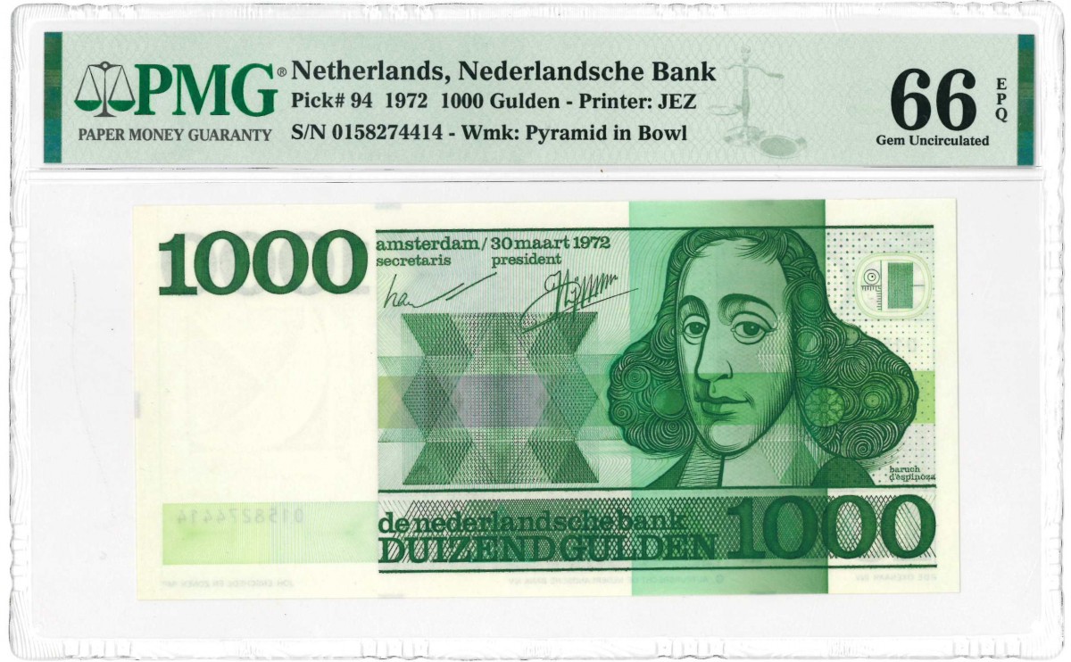 Nederland. 1000 gulden. Spinoza. Type 1972. -UNC.