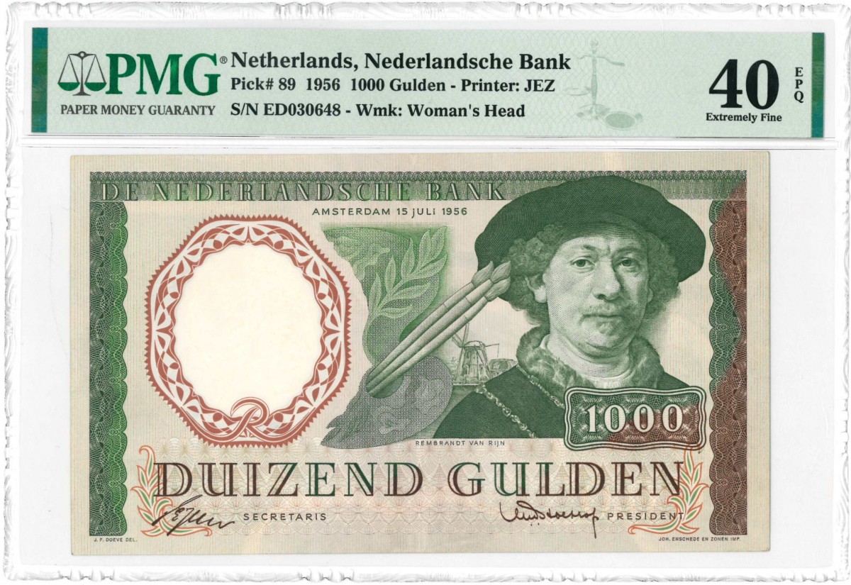 Nederland. 1000 gulden. Rembrandt. Type 1956. - Zeer Fraai +.