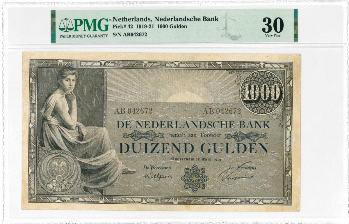 Nederland. 1000 gulden. Grietje Seel. Type 1919. - Zeer Fraai
