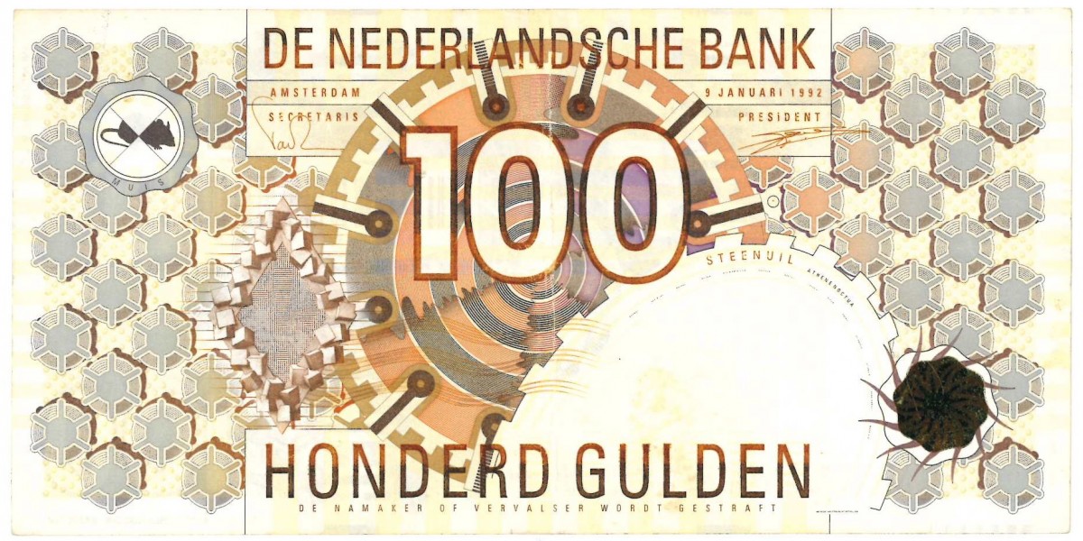 Nederland. 100 gulden. Steenuil. Type 1992. - Zeer Fraai.