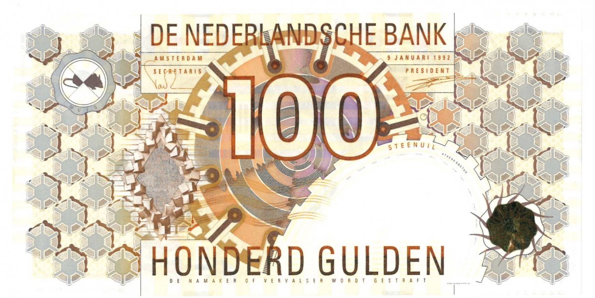 Nederland. 100 gulden. Steenuil. Type 1992. - Prachtig ++.