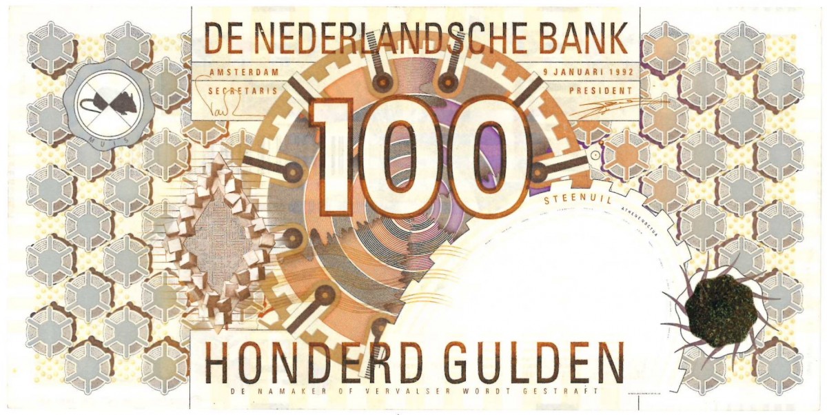 Nederland. 100 gulden. Steenuil. Type 1992. - Prachtig ++.