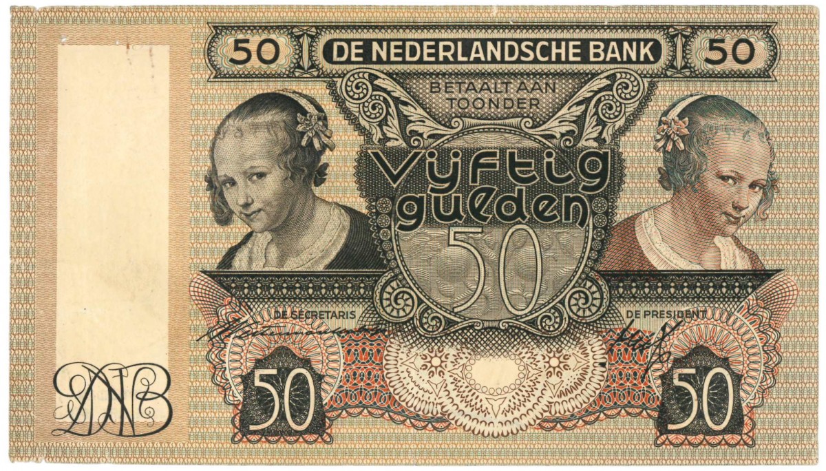 Nederland. 50 gulden. Oestereetster. Type 1941. - Zeer Fraai -.