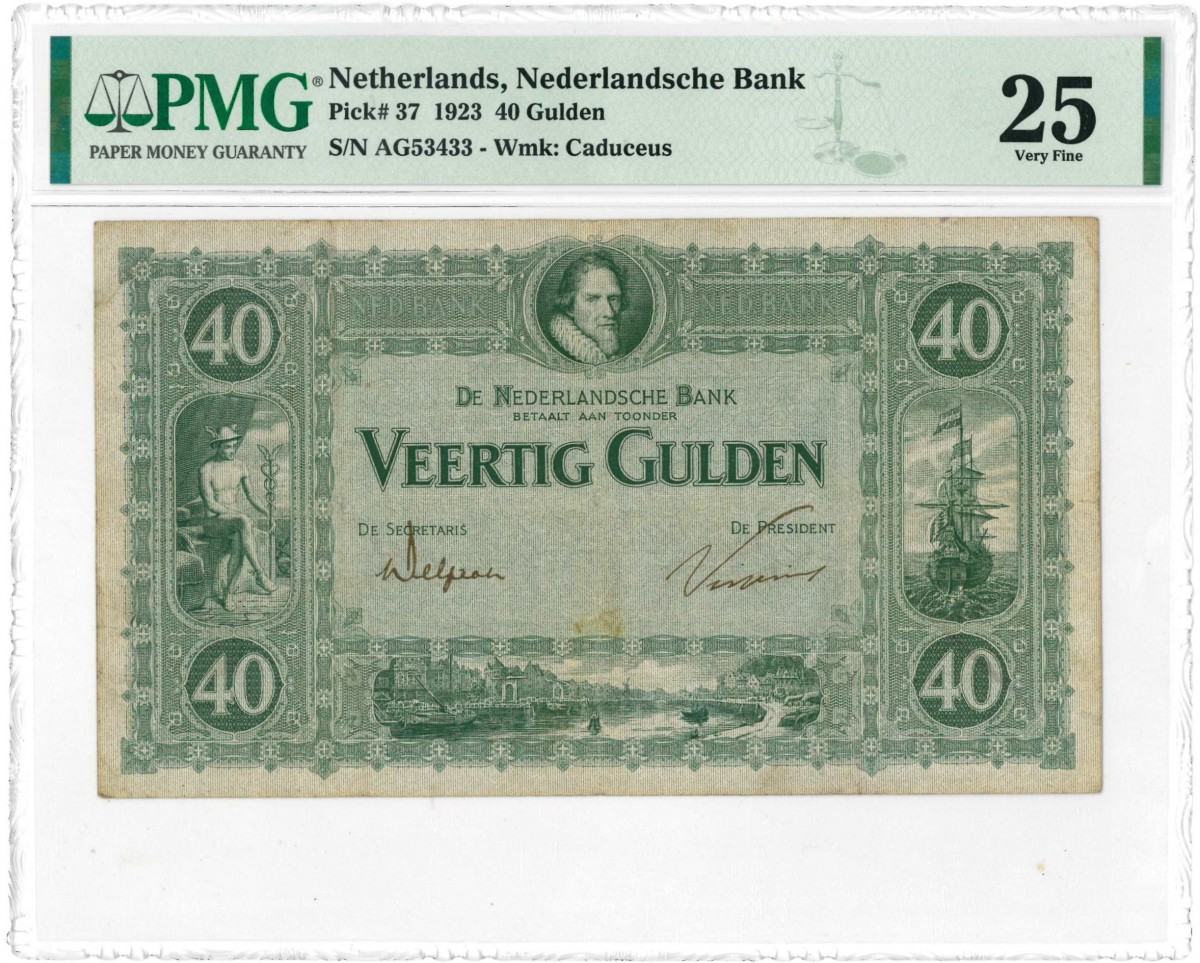 Nederland. 40 gulden. Maurits. Type 1921. - Zeer Fraai.