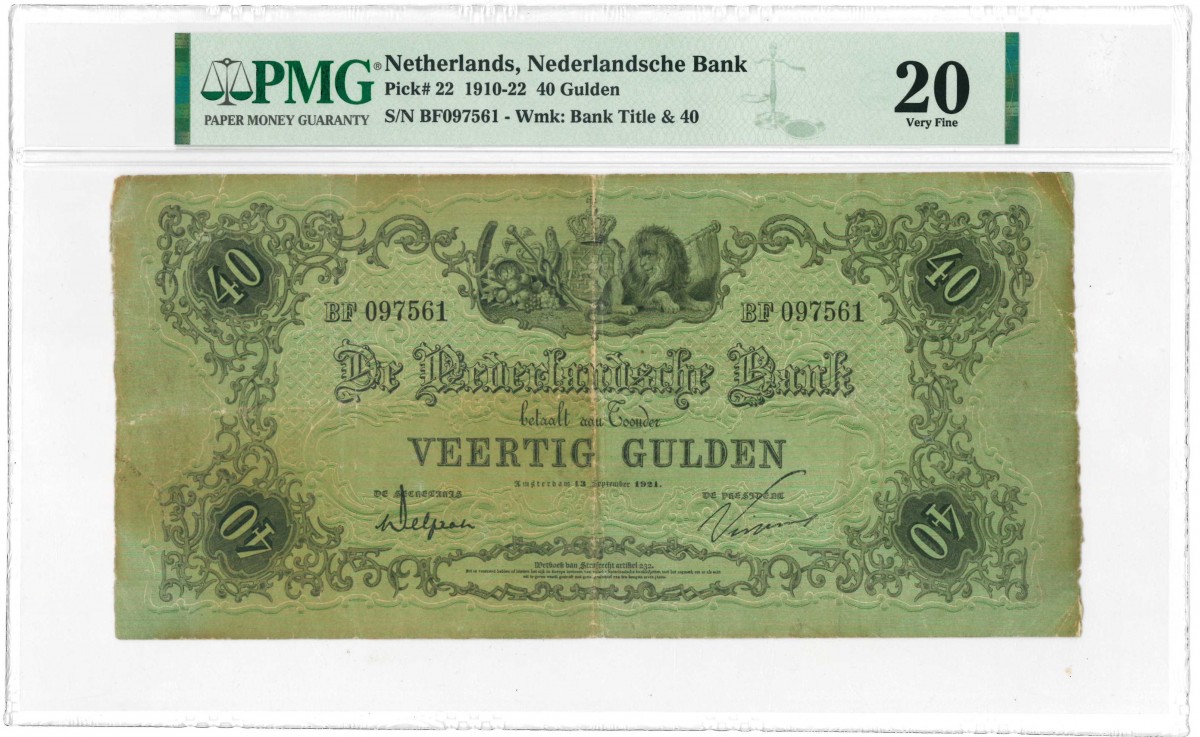 Nederland. 40 gulden. Type 1860. - Zeer Fraai.