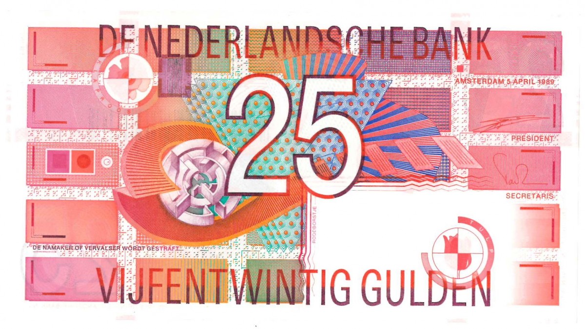 Nederland. 25 gulden. Roodborstje. Type 1989. - Prachtig+ .