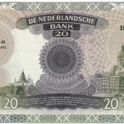 Nederland. 20 gulden. Emma. Type 1939. -UNC.