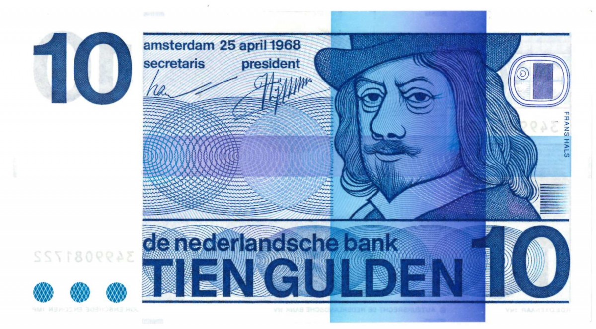 Nederland. 10 gulden. Frans Hals. Type 1968. - Nagenoeg UNC.