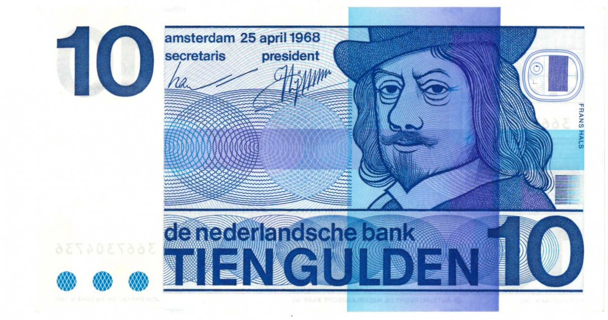 Nederland. 10 gulden. Frans Hals. Type 1968. - UNC.